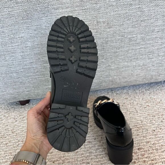 Guess Kimilee Platform Chunky Black Loafer Y2K - Picture 6 of 10